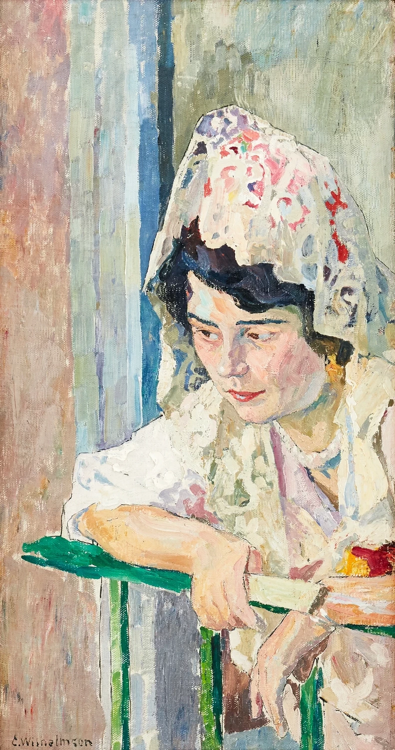Spagnolo dalla ringhiera del balcone